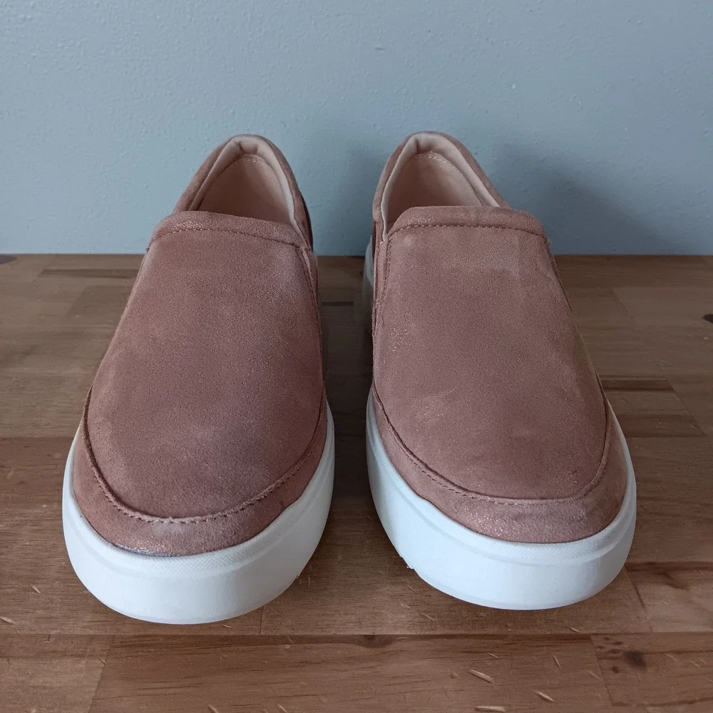 Vionic Kearny Slip On Sneakers Womens 6 Pink Suede Good Platform Shimmer - Picture 2 of 11